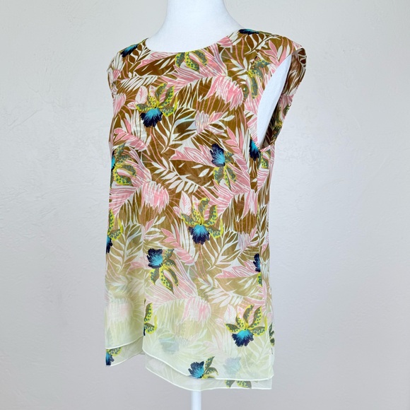 CAbi Tropical Orchid Print Ombré Gradient Print Top Size S - Picture 4 of 12